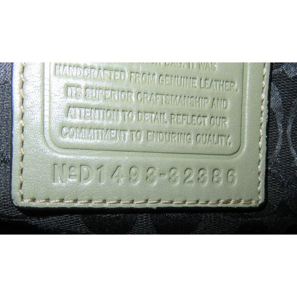 COACH 2014 Bleecker Gun Metal Grommets Hardware in Sage Green Leather Duffel Bag - Picture 8 of 12